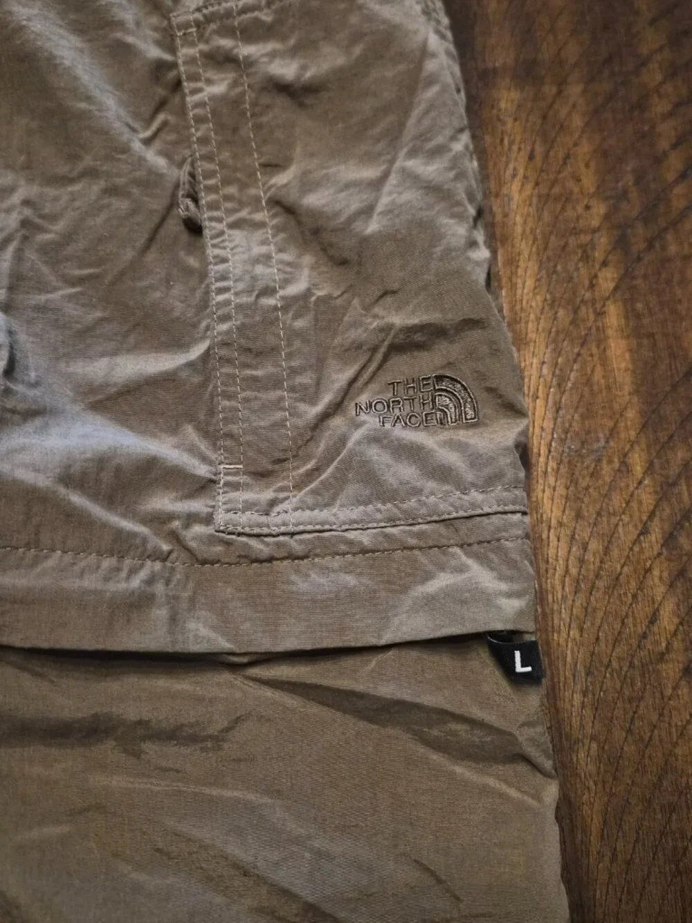 The North Face Cargo Pants Men XL Brown Nylon Convertible Shorts Hiking G085